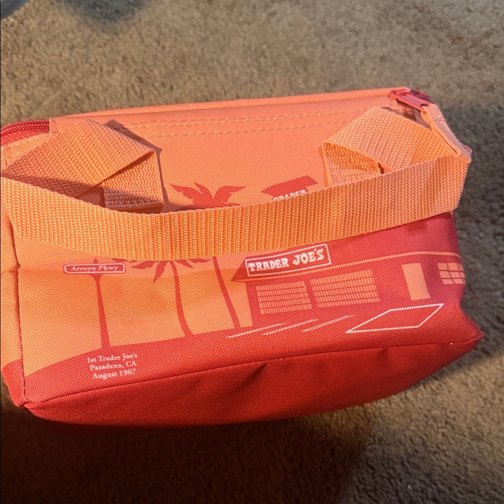 Trader Joe's Red and Orange Insulated Bag - Picture 4 of 5